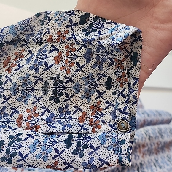 Anthropologie Holding Horses Blue Floral Dress Shell Size 10 - Picture 10 of 10